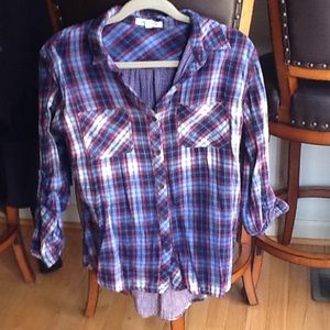 Life in Progress Blue and red flannel